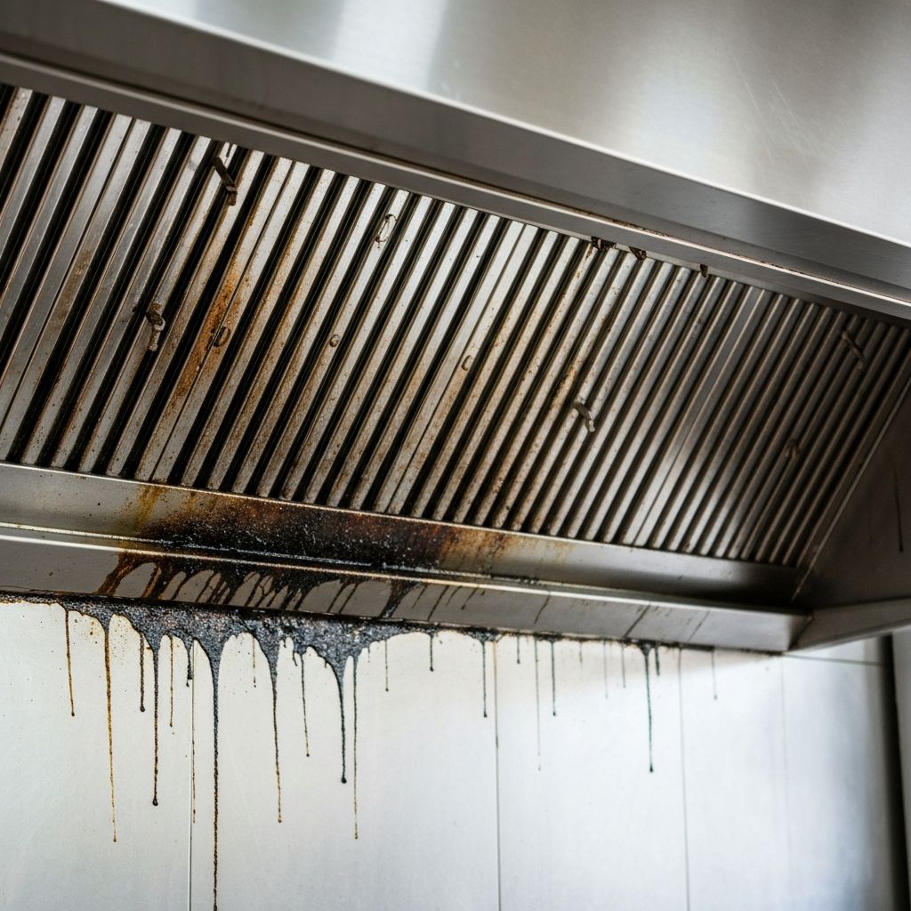 Restaurant Hood System before cleaning